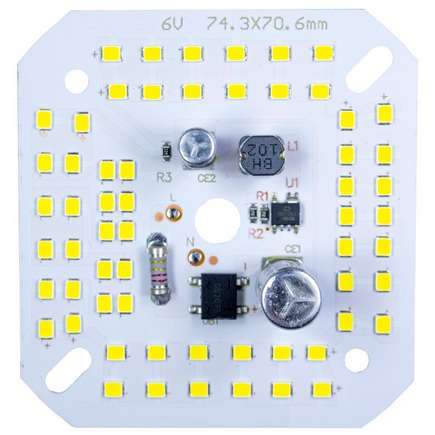 LED DOB مهتابی 220VAC 60LED 60W مربعی 74x71mm