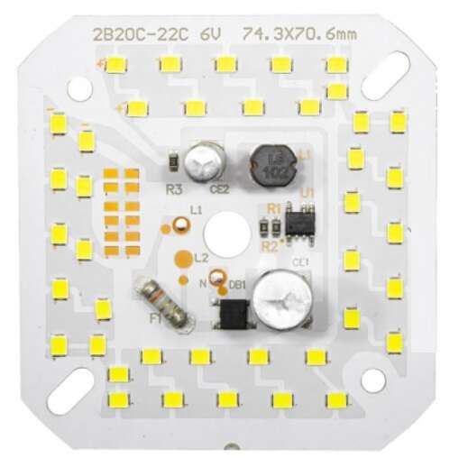 LED DOB مهتابی 220VAC 40W مربعی 74x71mm
