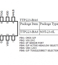 سنسور تاچ TTP223-BA6 smd