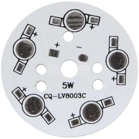PCB آلومینومی پاور LED 5W گرد قطر 5CM