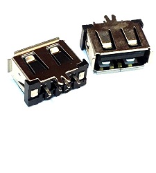 سوکت USB A مادگی ایستاده کوتاه مشکی 