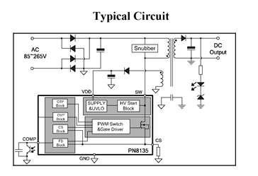 ساختار داخلی آی سی PN8135 