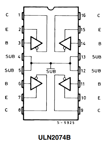 پایه های آی سی ULN2074B