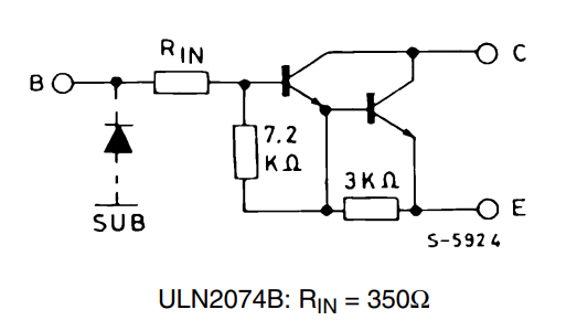 ساختار داخلی آی سی ULN2074B