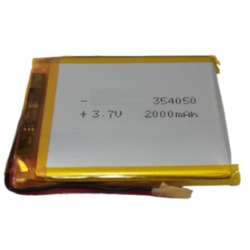 باتری لیتیوم پلیمر 3.7v ظرفیت 2000mAh کد 354050