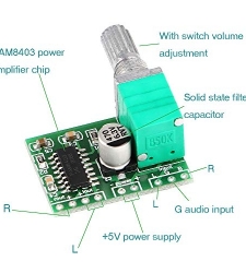 آمپلی فایر استریو 3w با PAM8403 همراه با ولوم