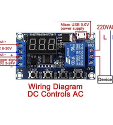 ماژول تایمر 30-6 ولت قابل تنظیم همراه با رله و نمایشگر مدل JZ-801