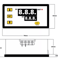 ماژول کنترل دما پنلی با تغذیه 12V مدل W3230