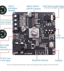 ماژول آمپلی فایر صوتی بلوتوث دار 20-10 وات مدل XY-AP15H