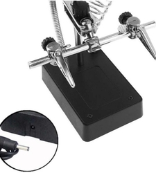 گیره مونتاژ ذره بین دار به همراه پایه هویه و شاخه LED مدل TE-800