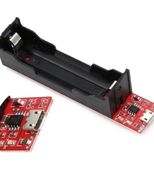 ماژول شارژر باتری لیتیومی TC4056/TP4056 با MICRO USB و جا باتری سایز 18650