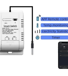 ترموستات و سوئیچ هوشمند با قابلیت تنظیم دما با اپلیکیشن دارای سنسور خارجی