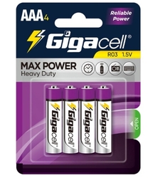 باتری نیم قلمی 4 تایی Gigacell سری MAX POWER
