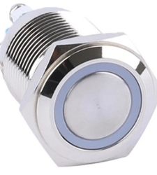 کلید فشاری استیل LED دار قطر 16mm