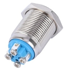 کلید فشاری استیل LED دار قطر 16mm