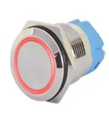 کلید فشاری استیل LED دار قطر 16mm