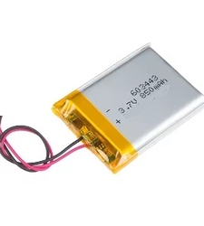 باتری لیتیوم پلیمر 3.7v ظرفیت 850mAh کد 603443