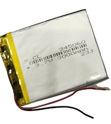 باتری لیتیوم پلیمر 3.7v ظرفیت 3000mAh کد 345060