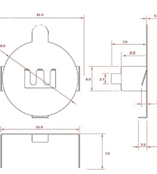 جا باتری سکه ای فلزی ریموت سایز CR2032