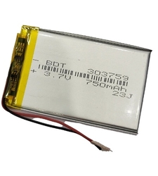 باتری لیتیوم پلیمر 3.7v ظرفیت 750mAh کد 303759