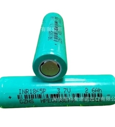باتری لیتیوم یون 3.7v سایز 18650 سرتخت 2600mAh ضریب جریان 5C مدل INR1865P