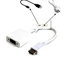 تبدیل HDMI به VGA با خروجی صدا و ورودی پاور بدنه فلزی
