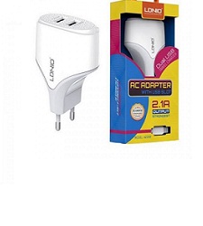 شارژر موبایل 2.1 آمپر دو پورت LDNIO A2271 +کابل شارژ