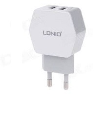 شارژر موبایل 2.1 آمپر دو پورت LDNIO AC61 +کابل شارژ