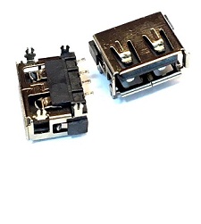 سوکت USB A مادگی کوتاه مشکی پایه smd